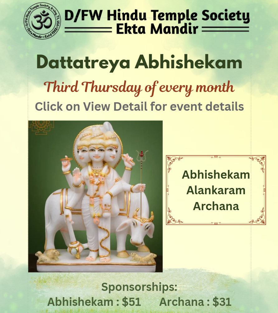 Dattatreya Abhishekam - DFW Hindu Temple Society